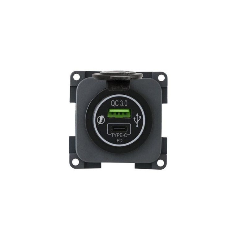 mp2usbc/g presa doppia usb-a (3a) + usb-c (3a) 12v grigi