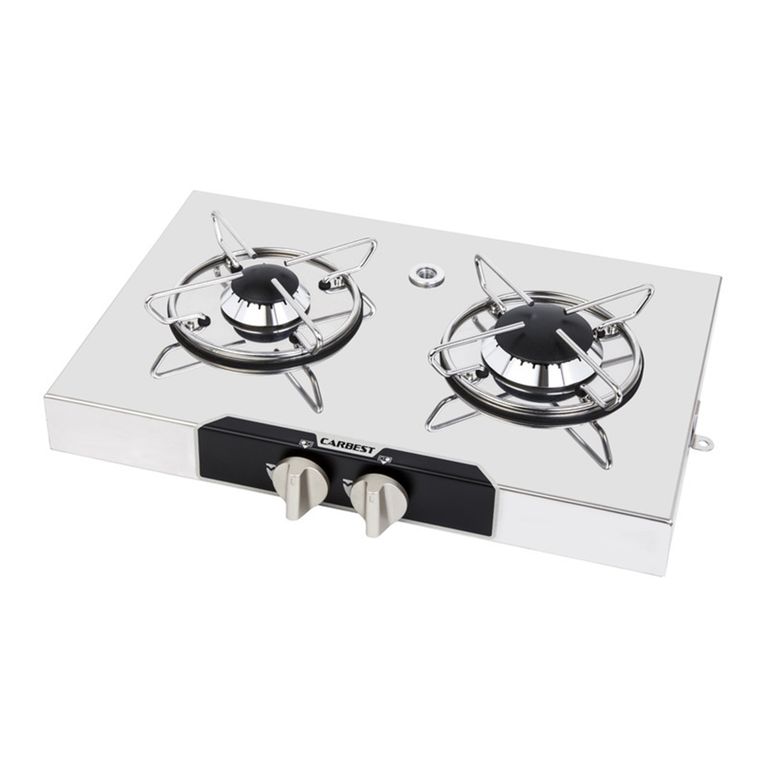 fornello 2 fuochi inox p290xl440xh95 mm 2,8 kw - carbest