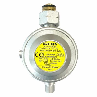REGOLATORE GAS CAMPING 30Mbar 1,5kg/h ATTACCO ITALIA