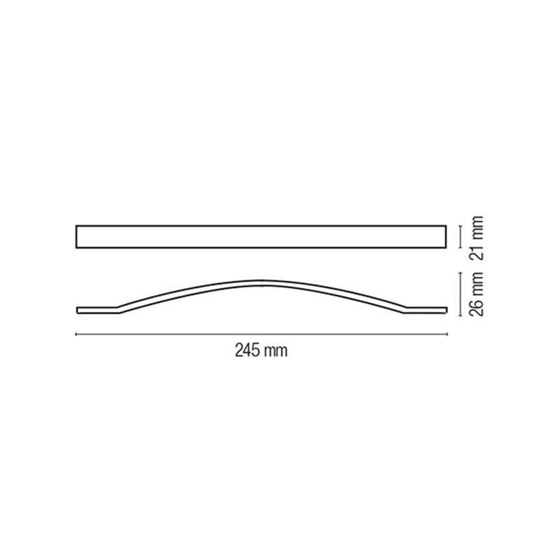maniglione cromato - 245 mm