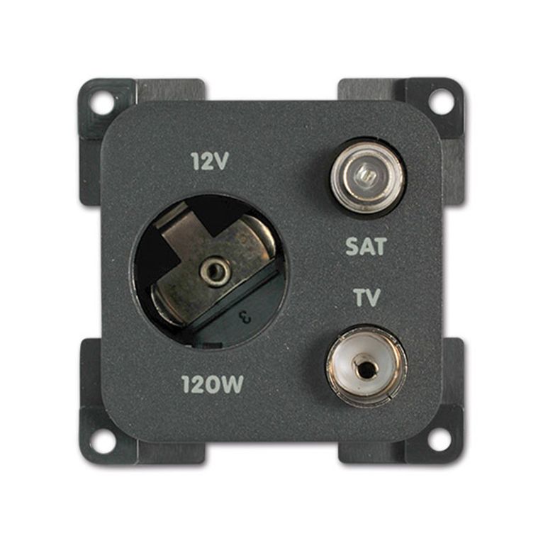 presa 12 v dc - tv - sat - grigio