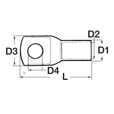 CAPICORDA IN RAME STAGNATO SEZ.35 Ø 17/8,3MM L38MM CF.PZ
