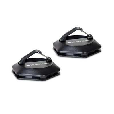 Clip magnetica per luci Ø7 cm H3 cm nera con gancio