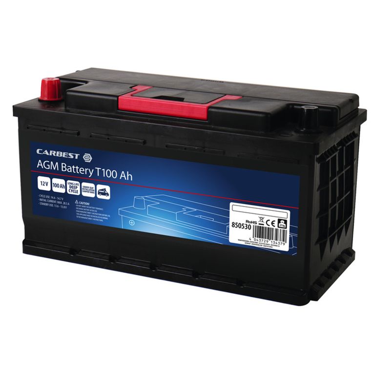 batteria agm t100ah 353x175x190 mm - carbest