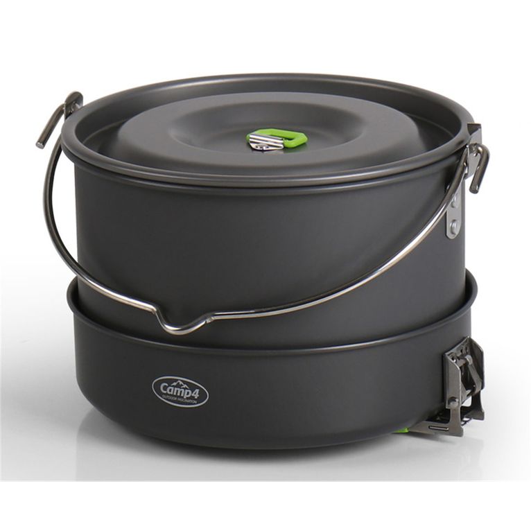 set pentole alluminio 5 pezzi elite l nero manici lime