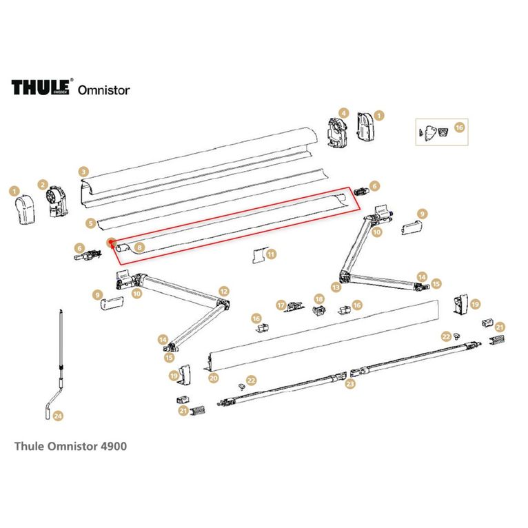 telo to 4900 4,5 x 2,5 mt myst grey - thule