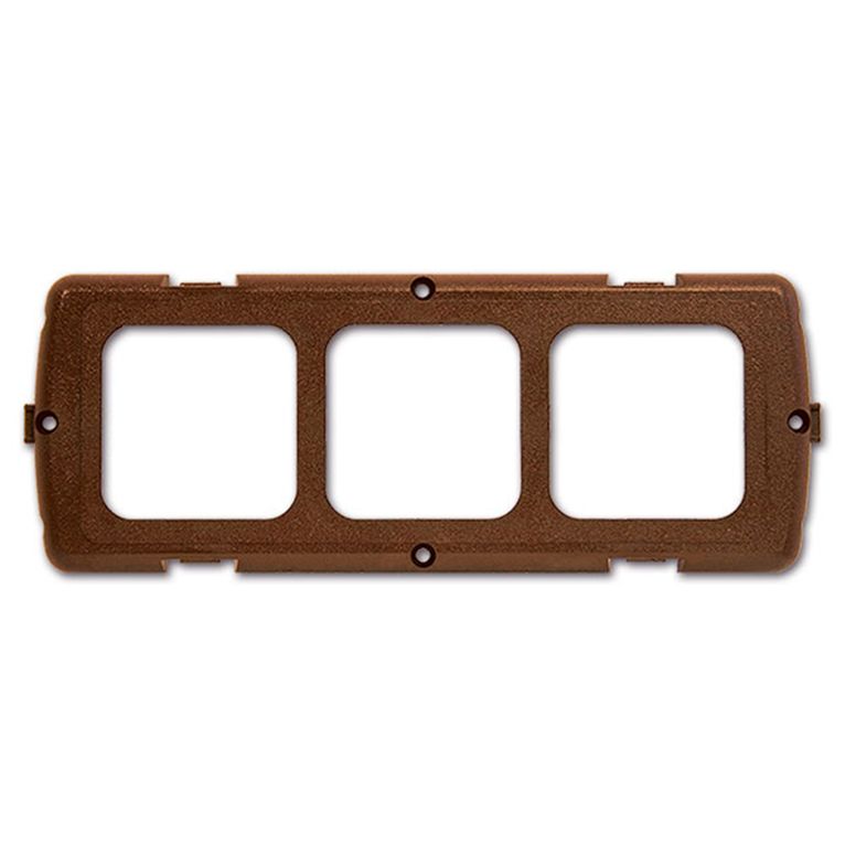 placca supporto 3 moduli • marrone