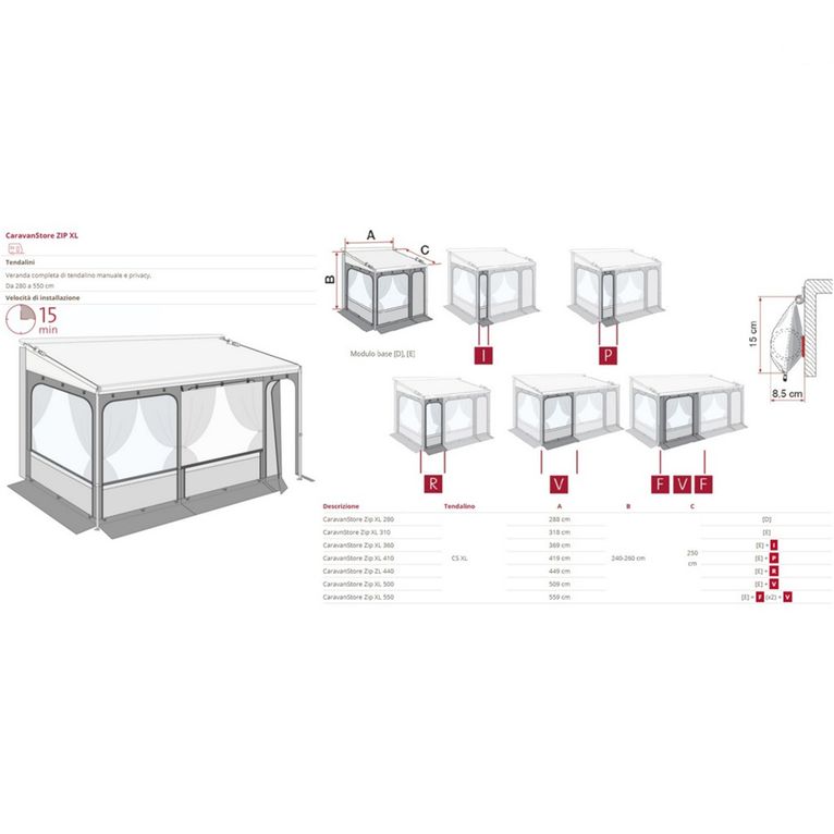 privacy caravanstore zip xl 310 - fiamma