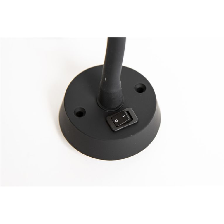 faretto led con braccio flessibile nero 1,8w - carbest