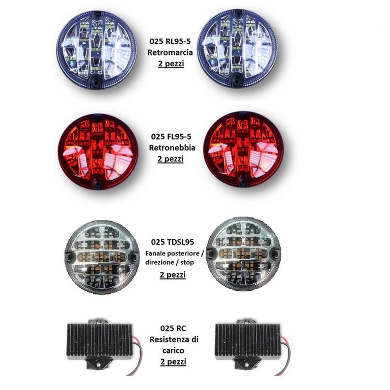kit fanali completo a led diam 95 c