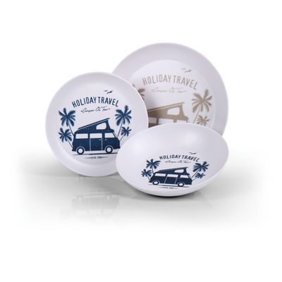 Stoviglie in melamina HOLIDAY TRAVEL 6 pz per 2 persone