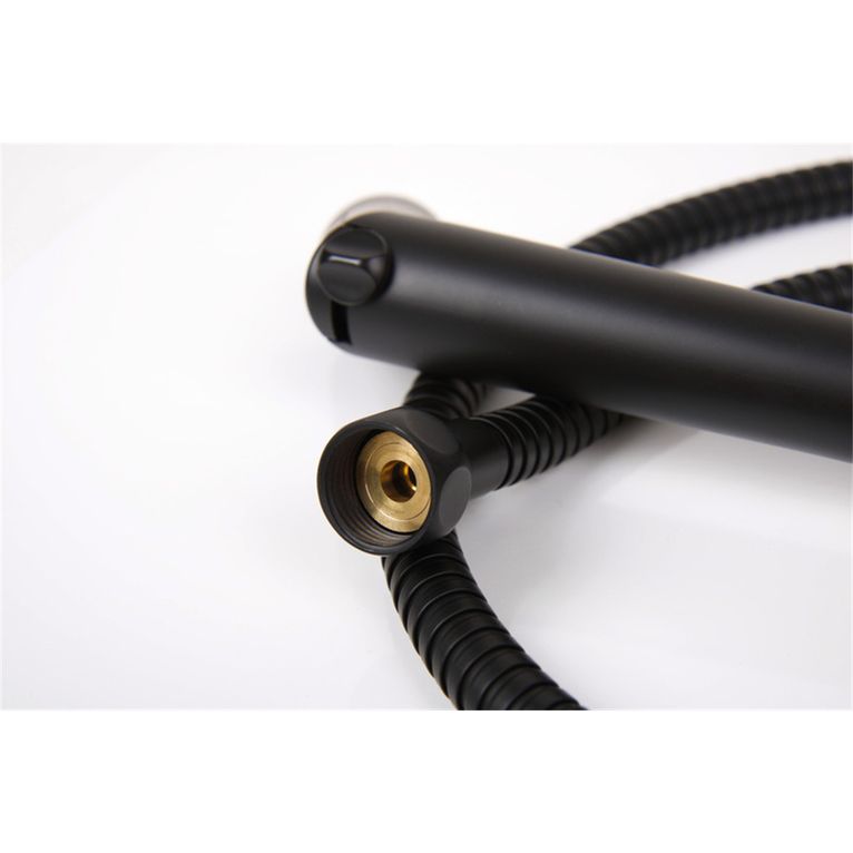 set doccia nero opaco con tubo 1,5 m e supporto - camp4