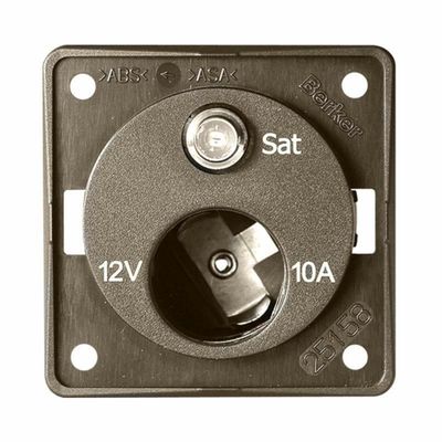 BMP12AS PRESA 12V AUTO+SAT MARRONE - CBE