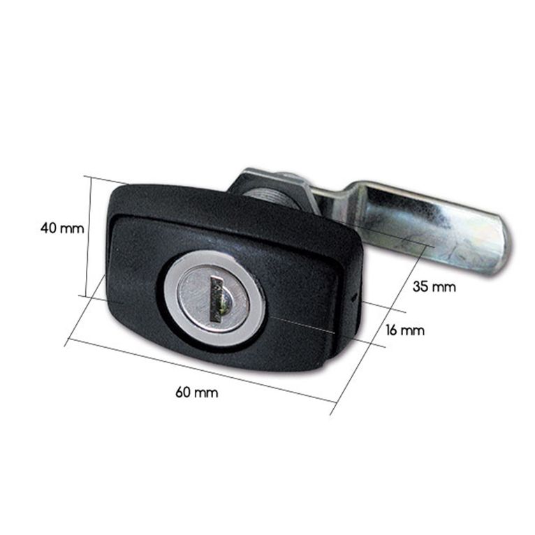 serratura 1046 - nera - cilindro e chiave