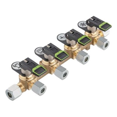 BLOCCO VALVOLE DA 4 A LEVA 10 MM GK4NL-10