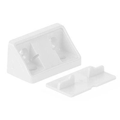 Fissamobile Angolare 4 Fori Con Copriviti Bianco 4 pz