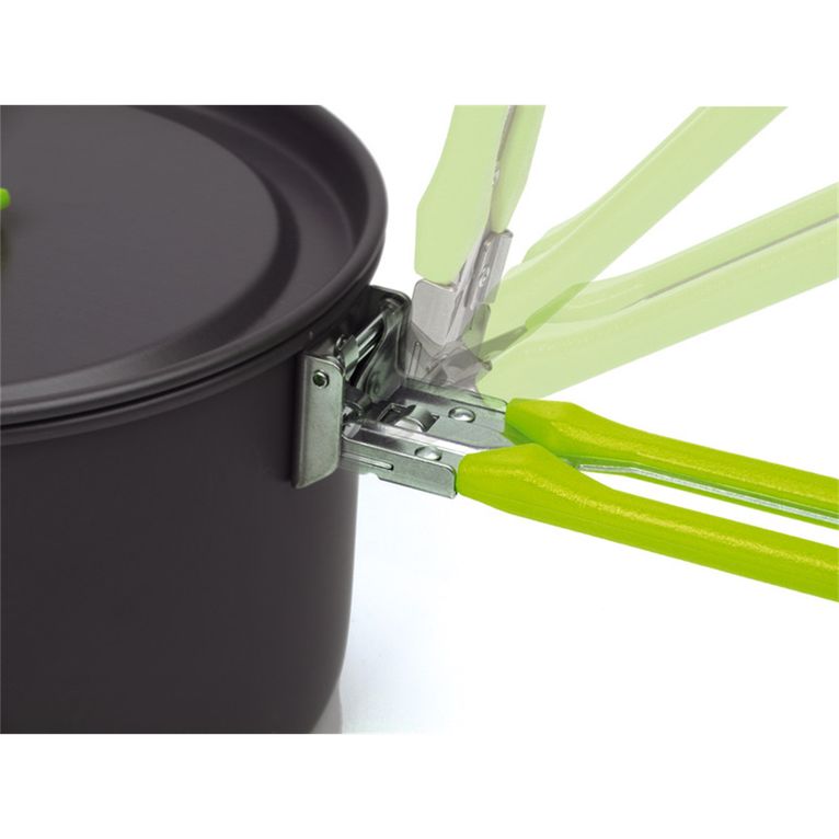 set pentole alluminio 5 pezzi elite nero manici lime