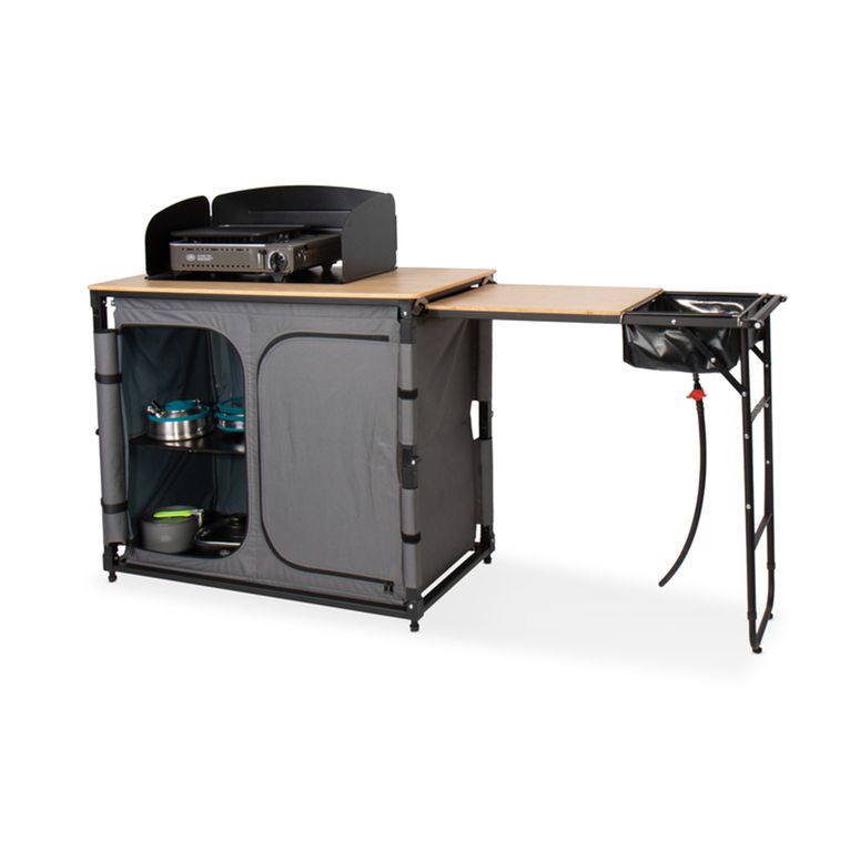 cucina da campeggio bamboo quick slide estraibile