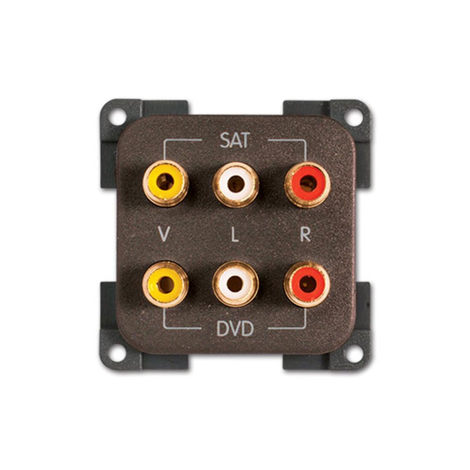 modulo-da-6-prese-rca-star-marrone