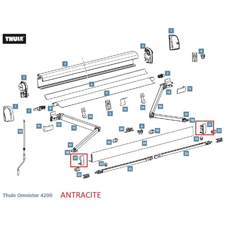thule 4200 cuffie front. sx/dx nere