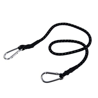 Tendicavo elastico 80 cm con ganci in alluminio nero