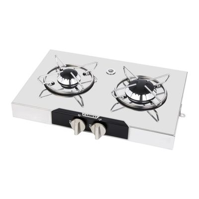 Fornello 2 fuochi inox P290xL440xH95 mm 2,8 kW - Carbest