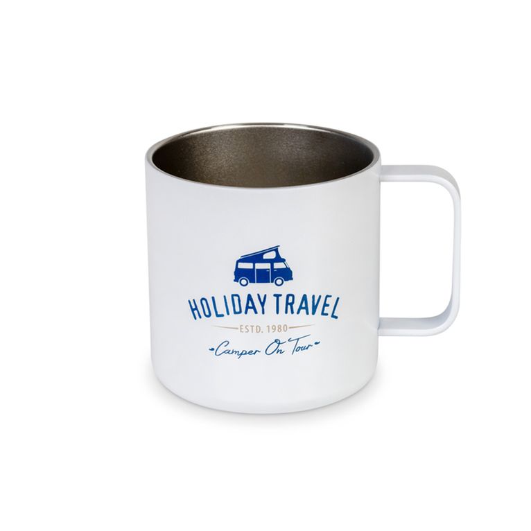 tazza in acciaio inox holiday travel bianca 350 ml