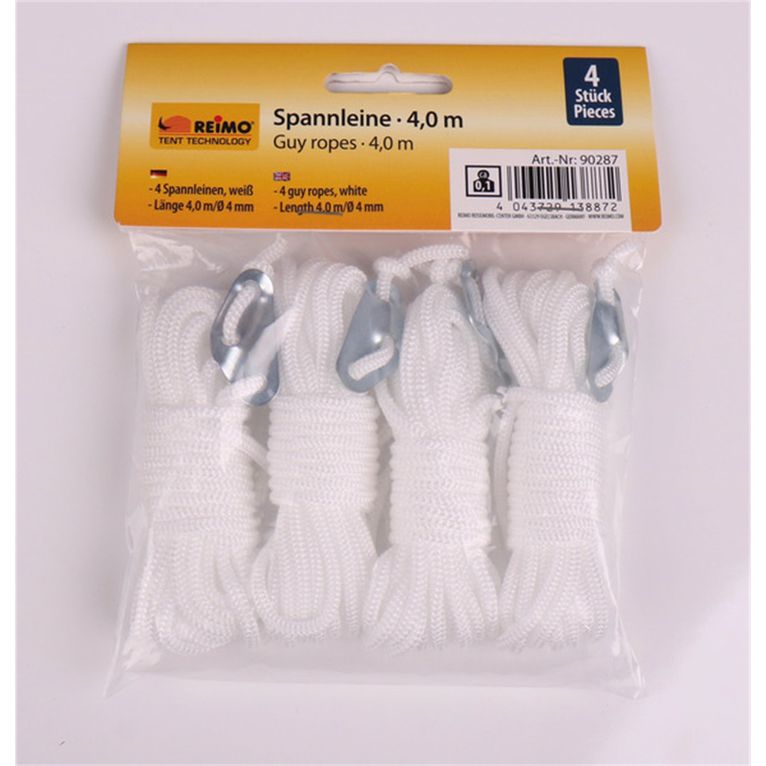 cordini con tendicorda a tre fori, 4 pz, bianco