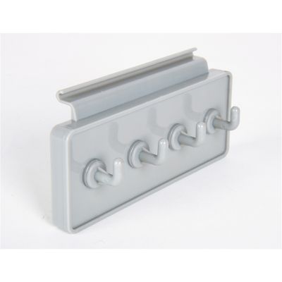Barra portaganci per guida keder, 4 ganci, grigio