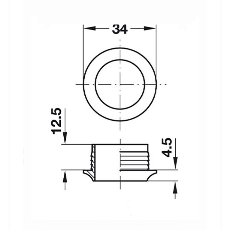 rosetta per serratura push-lock 16 mm bianca