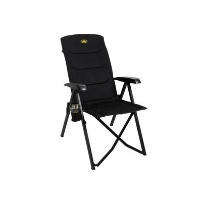 Sedia pieghevole LA PALMA DELUXE nera, telaio alu nero