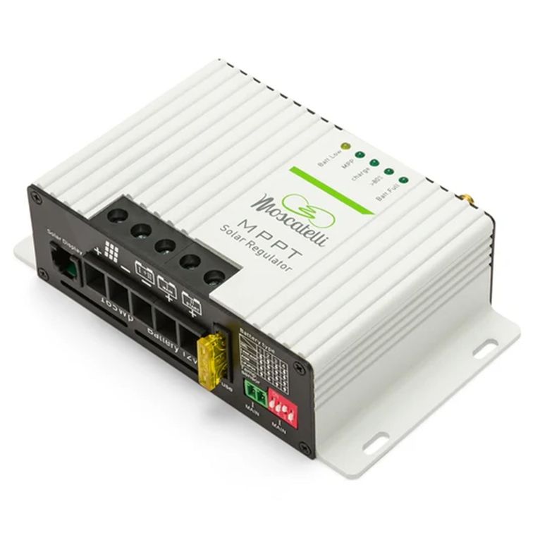 regolatore di carica mppt 12a duo bluetooth integrato per camper - bianco
