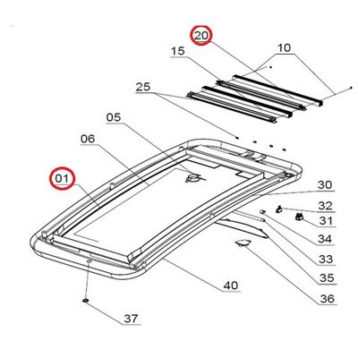 CORNICE INT.SKYVIEW 1070X820 COMPL - Dometic