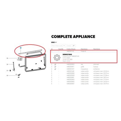 CERNIERA X FIN.900X520 MC5 NERA - Dometic