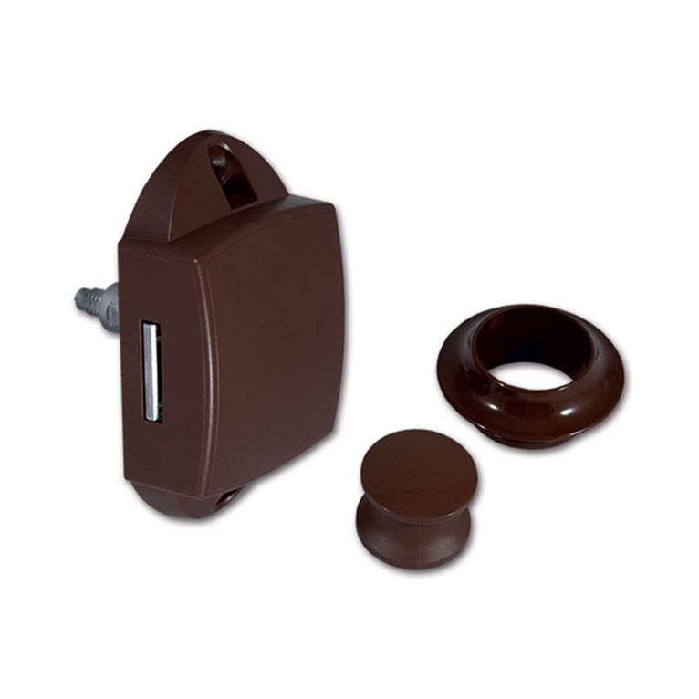 kit push-lock - pulsante e rosetta - marrone