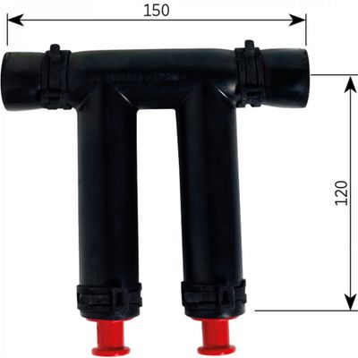 RACCORDO A 2 TUBI C/FASCETTE+TAPPI - Alde