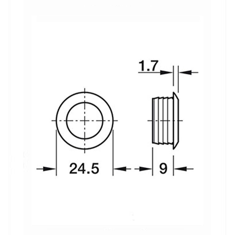 rosetta mini per serratura push-lock 16 mm bianca