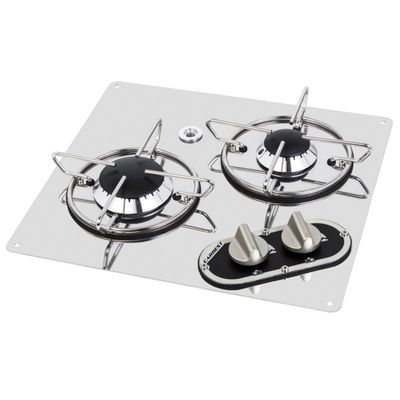 Fornello 2 fuochi inox P320xL350xH65 mm 2,8 kW - Carbest