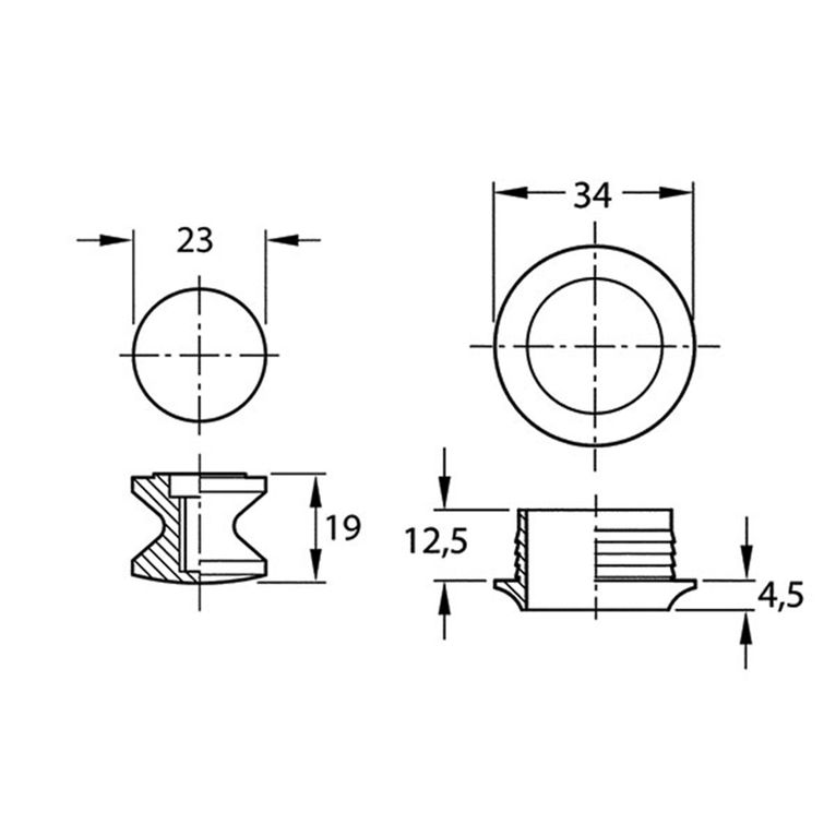 kit push-lock bianco • pulsante e rosetta satinati