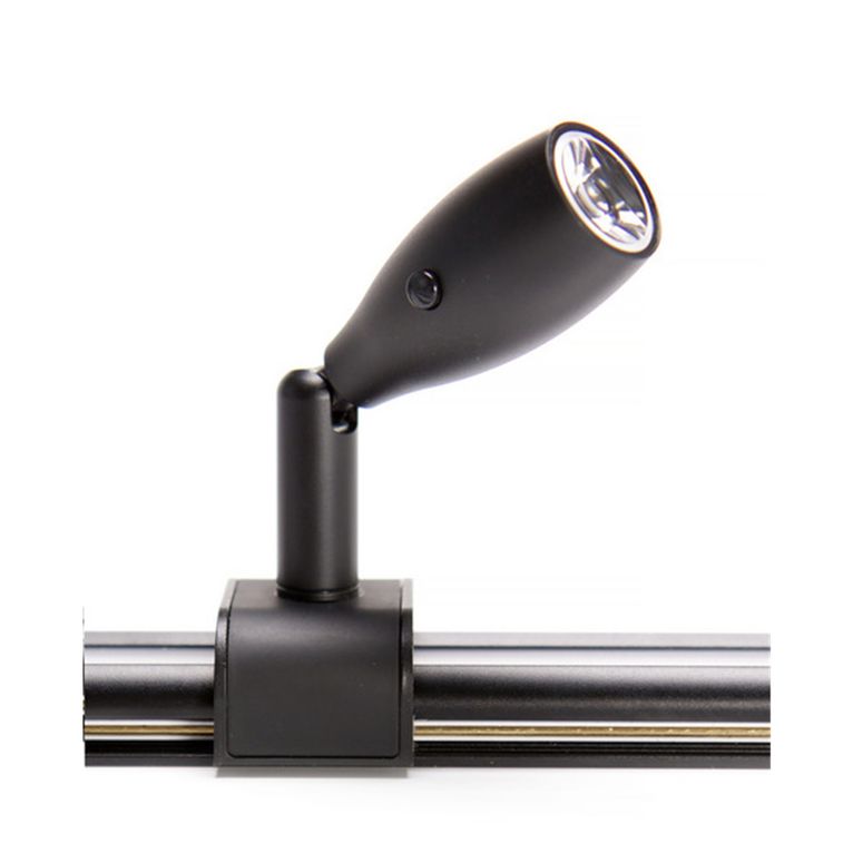 sistema a binario led nero con 2 faretti led - carbest