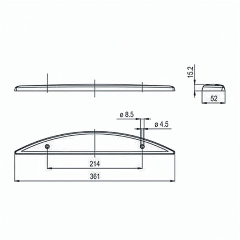 terzo stop led mezzaluna • trasparente