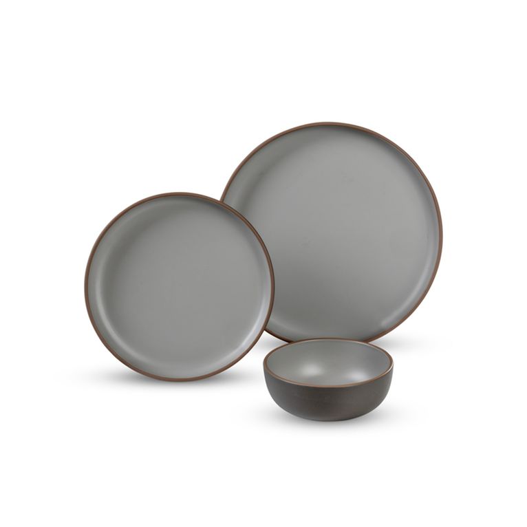 set stoviglie malmö taupe 6 pz per 2 persone rpet