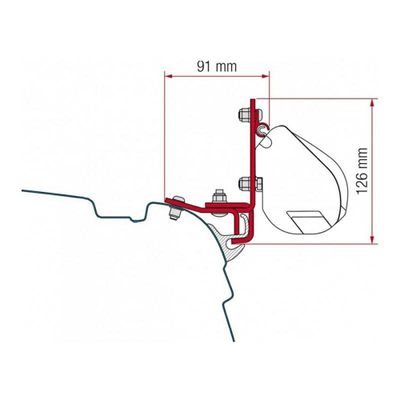 KIT VW T5/T6 COMBI RAIL BRACKET/F35 - Fiamma