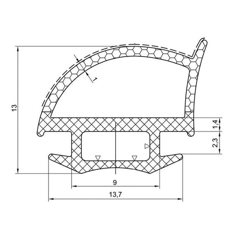 guarnizione nera per porte e portelloni 1 metro