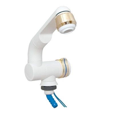 RUBINETTO BIANCO/ORO CON MICROINTERRUTTORE DIAM.23MM