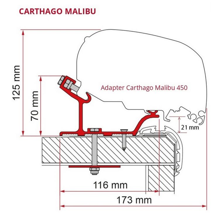 adapter f80/f65 carthago malibu 450 cm. - fiamma