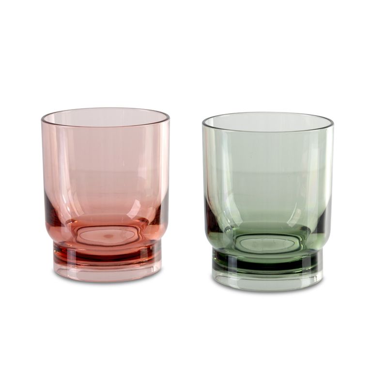 bicchieri succo/acqua olbia color 265 ml, verde e rosso