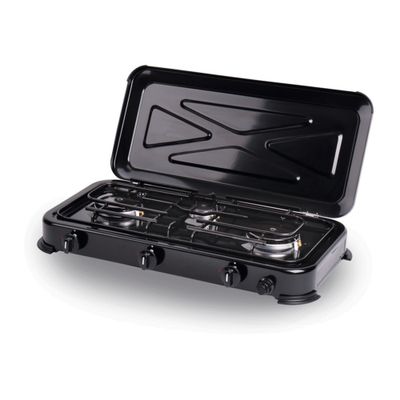 Fornello a gas Mary 3 fuochi nero 50 mbar - Camp4