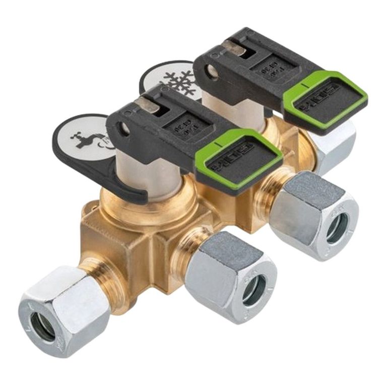 blocco valvole da 2 a leva 8 mm gk2nc-8