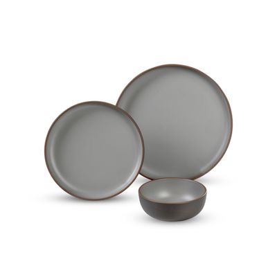 Set stoviglie MALMÖ taupe 6 pz per 2 persone RPET